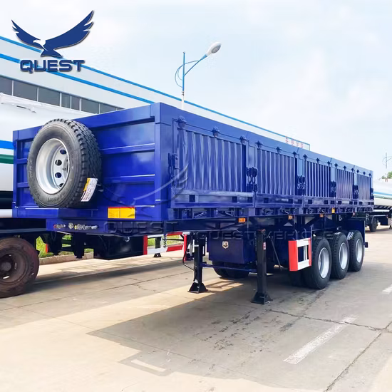 Remorques à benne basculante latérale Remorque à benne basculante latérale à 3 essieux 45cbm Remorque de camion à benne basculante à vendre